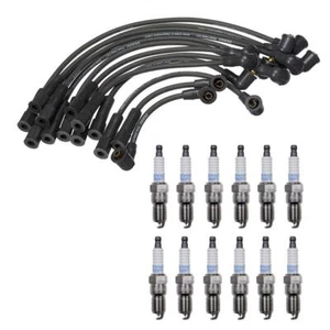 Denso Wire Set 8mm & 12 Platinum TT Spark Plugs .040 Kit For Jaguar XJS 5.3L V12 - Picture 1 of 1