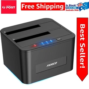Compact USB 3.0 Dual Bay HDD Dock – Effortless Cloning for 2.5/3.5 inch Drives - Picture 1 of 9