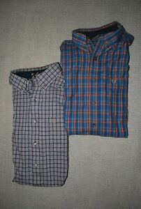 Set of 2 Noble Outfitters Mens Plaid Long Sleeve Button Down Shirts Size Medium