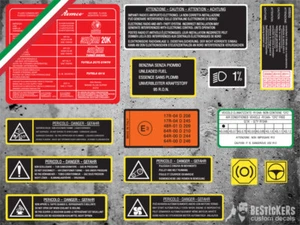Kit 14 adesivi labels restauro ALFA spider 916 916s TS V6 V6T gtv vano motore - Picture 1 of 2