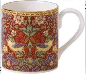 Roy Kirkham Fine Bone China Strawberry Thief Mug Red - Picture 1 of 8