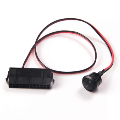 24 Pin Female ATX PSU Power Supply Starter Tester Start Up Jumper ON OFF Switch - Image 1 of 4
