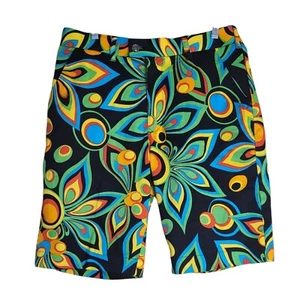Pantalones Cortos de Golf Para Hombre Loudmouth Talla 34 Multicolor Patrón "Negro Shagadelic" - Imagen 1 de 4