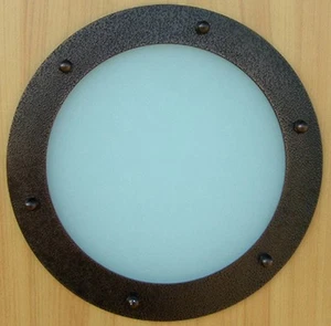 OJO DE BUEY PARA PUERTAS ACERO INOXIDABLE ANTIGUO COBRE phi 323 mm plano - Imagen 1 de 3