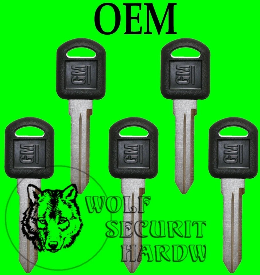 Lote de cinco (5) llaves pequeñas en blanco con logotipo de GM OEM 596222 Foto 1 de 1