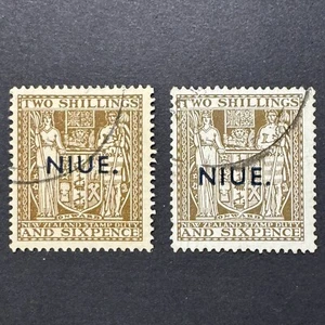 Niue SG79 & SG83 Stamps 2/6 2 Shillings & 6 used Cat £120 Both Varieties NZ - Picture 1 of 1