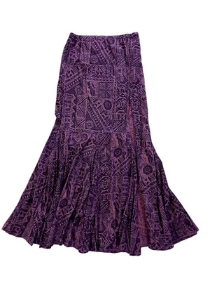 Maxi Falda Hinano Tahití S Magenta Tropical Vaquera Occidental Boho Arte Estampado en Bloque Foto 1 de 4