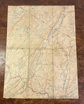 1915 Geological Survey Topographic Map New York Jersey Greenwood Lake W Milford - Image 1 of 4