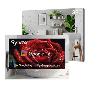 Google TV 32 Zoll IP65 Wasserdicht 1080P FHD Smart Mirror Badspiegel Fernseher - Bild 1 von 6