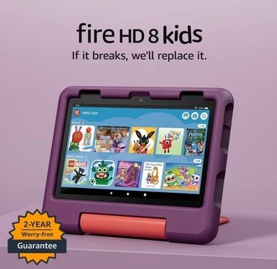 Amazon Fire HD 8 Tablet Kids 32GB (2025 UK Latest Edition) Purple | Grape - Image 1 of 4