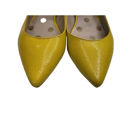 Женские туфли на плоской подошве Boden Flora 7 EU 37 желтые Chartreuse Lizard с заостренным носком и ремешками - Изображение 1 из 4