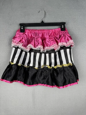 Niñas Halloween Pirata Disfraz Falda Rosa En Niveles Volantes Borde Dorado Talla 7-9 Foto 1 de 4