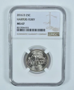 2016-D Washington Quarter Harpers Ferry America The Beautiful MS67 NGC *6824 - Picture 1 of 5
