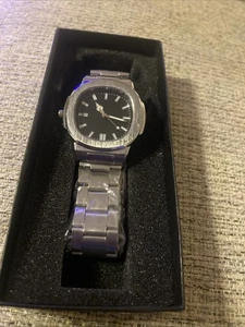 Men's Quartz Watch Stainless Steel Bracelet Simple Wristwatch Round Dial New - Picture 1 of 4