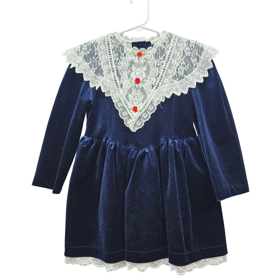 De Colección Vestido Cuddle Adolescente Niña 6 Terciopelo Encaje Manga Larga Coqueta Casa de Campo Navidad Foto 1 de 4