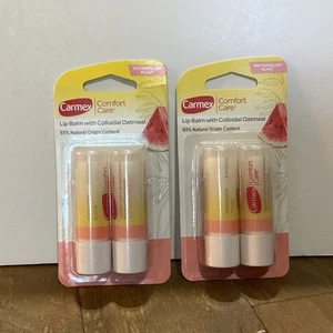 2pack x 2, SEALED NEW Carmex Comfort Care Lip Balm W/ Oatmeal, Watermelon Blast - Picture 1 of 2