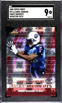2008 FINEST MOMENTS XFRACTOR 25/25 CHRIS JOHNSON RC SGC 9 POP 1 - Image 1 of 2