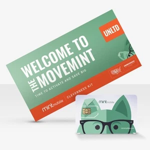 Mint Mobile 12 Month Unlimited Data, Talk, Text Plan Prepaid 1 Year Sim - Photo 1/2