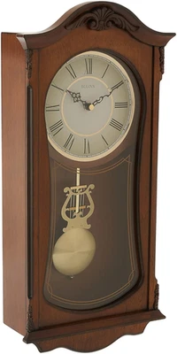 Bulova Relojes C3542 Cranbrook Montaje en Pared Analógico Reloj Timbre Madera, Marrón Foto 1 de 4