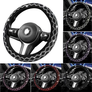 Cubierta elástica universal para volante de coche Bling diamantes de imitación accesorios - Imagen 1 de 24