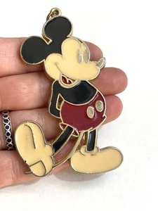 Vintage Large Enamelled Mickey Mouse Walt Disney Productions Pendant Necklace - Picture 1 of 6