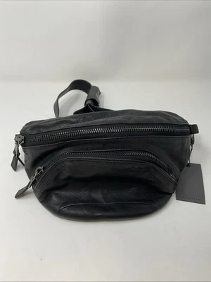 Bolso Bandolera Pequeño John Varvatos Cuero Negro Nuevo Con Etiquetas Foto 1 de 4
