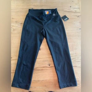 FILA Sport Capri Mid Rise Yoga Pant Black Women's Small NWT - Picture 1 of 8