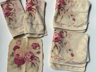 GUC RARO! RALPH LAUREN *KATHLEEN Amarillo FLORAL 2 BAÑOS 2 TOALLAS DE MANO 1 Paño Foto 1 de 4