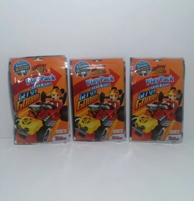 BENDON PUBLISHING Lot of 3 - Mickey Mouse Roadster - Grab and Go Play Pack Party Favors Coloring