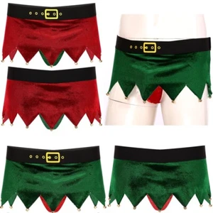 Hombres Faldas de Navidad tiro bajo cintura elástica bolsa abultada Sissy Jagged minifalda - Imagen 1 de 32