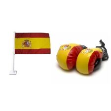 SPAIN CAR FLAG & MINI BOXING GLOVES EURO/WORLD CUP SHIPS FROM USA