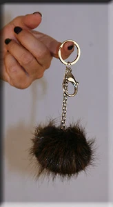 Nuevo Llavero de Piel Marrón Nutria - Tamaño Extra Grande - Furs4less - Imagen 1 de 1