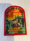 BLAZING THE TRAIL FOR A STRONGER AMERICA PATCH * HERITAGE RESERVAATION 2002 BSA