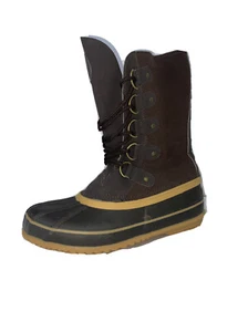 Khombu BW1646 Snow Waterproof Women's Winter Boots Size 8M Brown Wool Liners - Picture 1 of 12