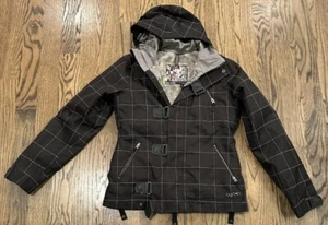 Burton Women’s Dry Ride Black Plaid Ski/Snowboarding Jacket Sz. Medium M Coat - Picture 1 of 6