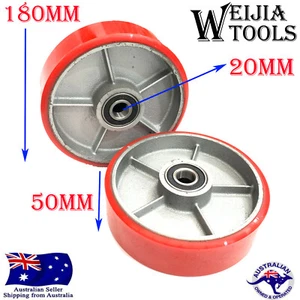 2pcs PU Pallet jack wheels Rear Wheels Pallet Jack Wheel 180x50mm Polyurethane - Picture 1 of 3