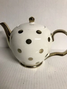 NICOLE MILLER TEAPOT CERAMIC POLKA DOT PATTERN - Picture 1 of 9