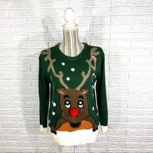 Weihnachtspullover Rudolph das Rentier mit der roten Nase Schneeflocken Größe S - Bild 1 von 6