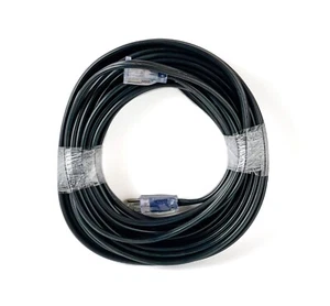 50' 12 Gauge Black Flat Extension Cord with Lighted End - Picture 1 of 4