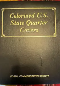 Colorized U.S. State Quarter Covers Album 36 Coins W/Envelopes - Almost Complete - Picture 1 of 13
