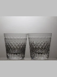 Stuart Crystal "Hardwicke" Cut Glass Set Of 2 Old Fashioned Tumblers 3 1/2" - 43 - Picture 1 of 6