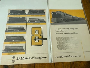 Vintage 1950 Baldwyn Westinghouse Diesel Locomotives Train Railroad ad - Picture 1 of 1