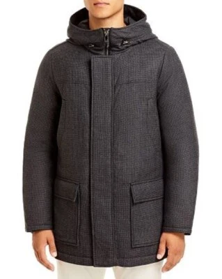 Men's Corneliani Charcoal Wool Houndstooth Parka Jacket  IT 52 52R US 42R 42 - Image 1 of 4