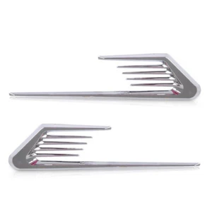Chrome ABS Car Fender Side Vent Hood Air Flow Grille Decorative Euro Style 2Pcs - Picture 1 of 10