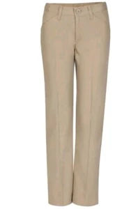 Real School Uniform Pants Girls junior Size 1/2 Khaki Flat Front Low Rise New - Picture 1 of 2