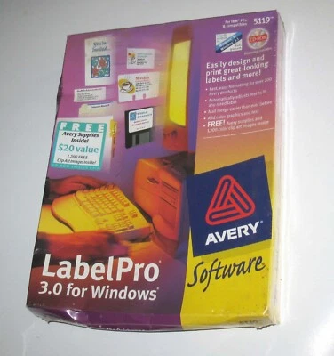 Vintage NEW SEALED 1998 Avery LabelPro 3.0 for Windows CD-ROM Software 5119 - Image 1 of 4
