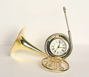 Bulova Miniatures French Horn Clock B0585 neue Batterie funktioniert - Bild 1 von 7
