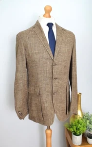 Chaqueta Polo Ralph Lauren Italiana Tussah Seda + Lino £1299 Talla 42R/52R RL67 XL - Imagen 1 de 18