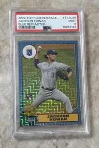 2022 Topps Silver Pack Jackson Kowar RC "Blue Refractor #/150 "PSA 9 MINT - Picture 1 of 2