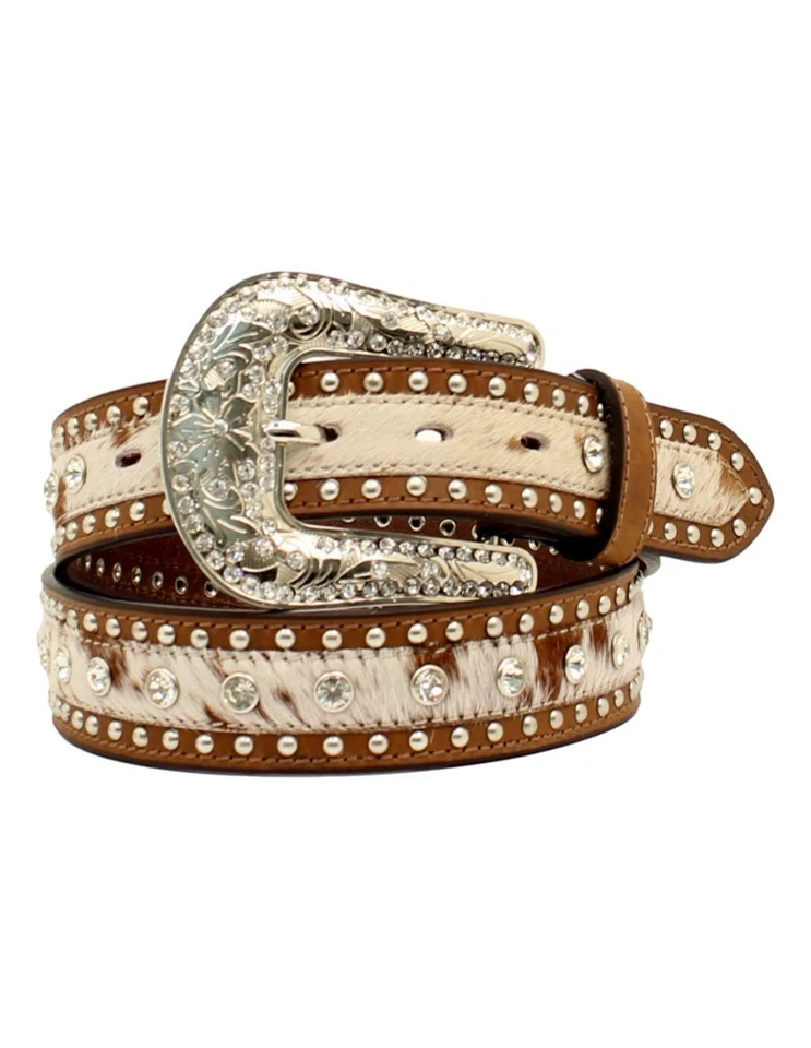 Cinturón Nocona Western para mujer pelo de becerro cristales pedrería N320004102 Foto 1 de 1